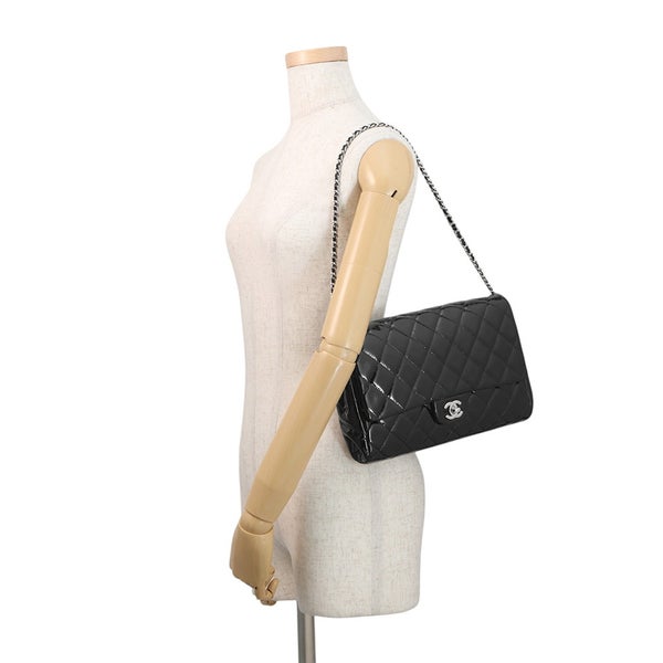シャネル チェーンショルダーバッグ マトラッセ ココマーク パテント A65051 CHANEL バッグ 黒
