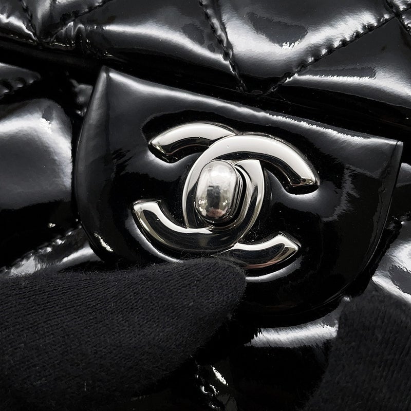 シャネル チェーンショルダーバッグ マトラッセ ココマーク パテント A65051 CHANEL バッグ 黒