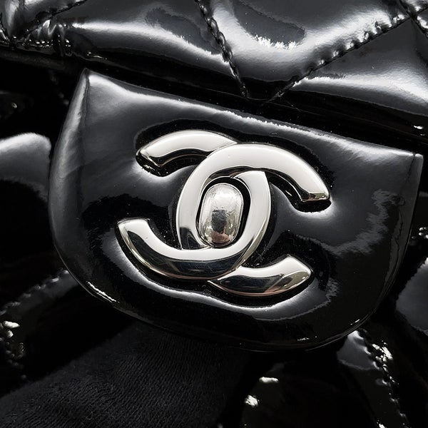 シャネル チェーンショルダーバッグ マトラッセ ココマーク パテント A65051 CHANEL バッグ 黒