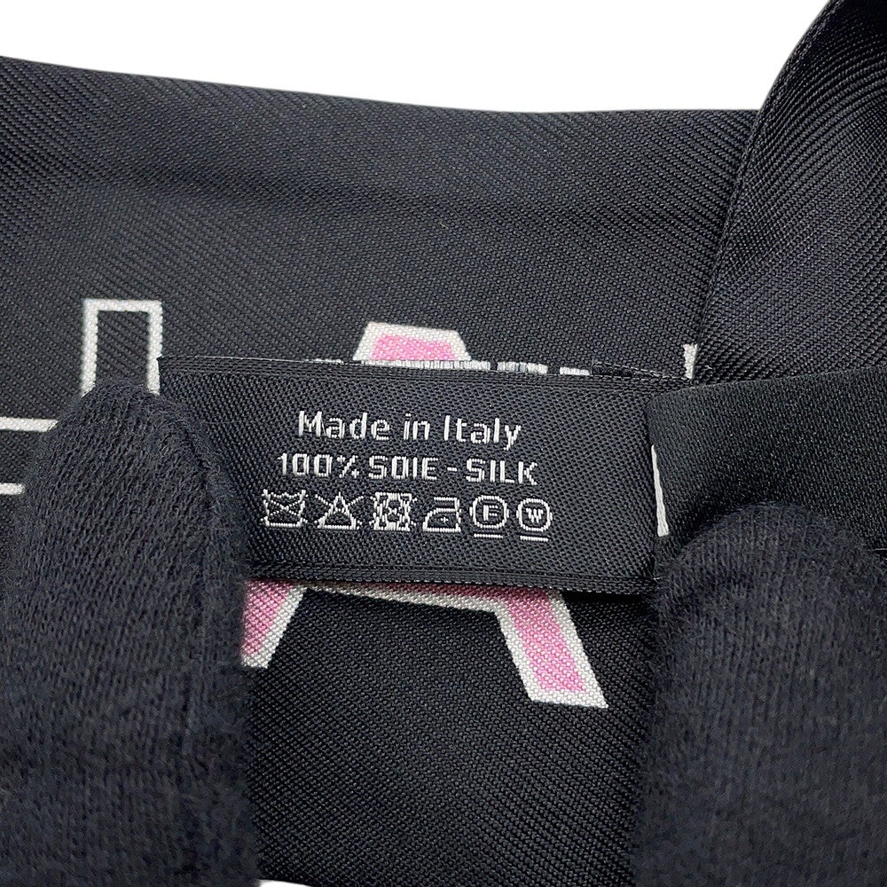シャネル スカーフ ロゴ ココマーク シルク CHANEL 白 黒 | 中古・新品