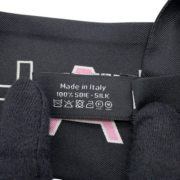 シャネル スカーフ ロゴ ココマーク シルク CHANEL 白 黒