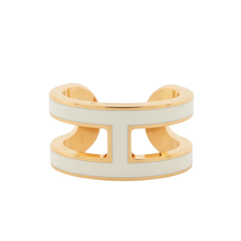 エルメス イヤーカフ ポップH ポップアッシュ ホワイト/ゴールド金具 HERMES アクセサリー 白