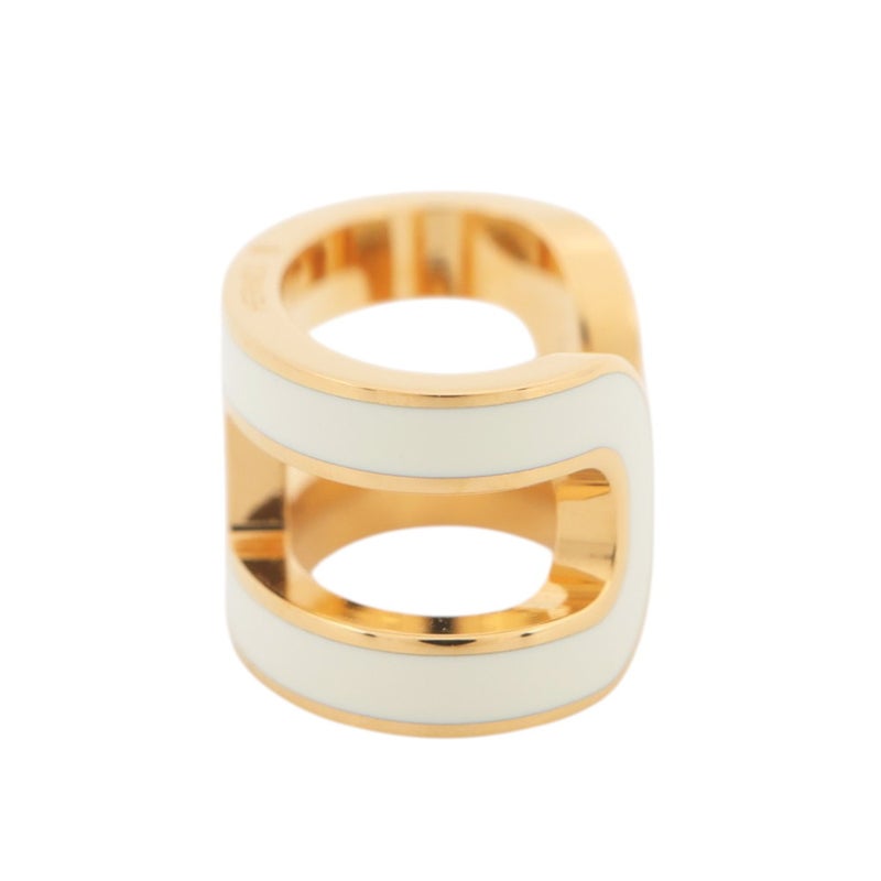 エルメス イヤーカフ ポップH ポップアッシュ ホワイト/ゴールド金具 HERMES アクセサリー 白