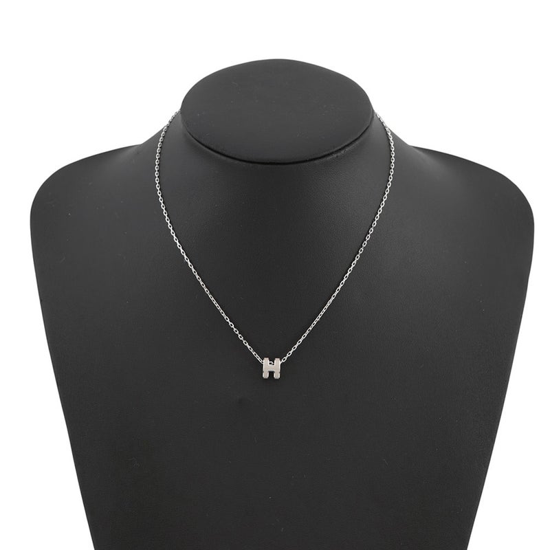 エルメス ネックレス ミニ・ポップアッシュ マロングラッセ/シルバー金具 HERMES アクセサリー ポップH
