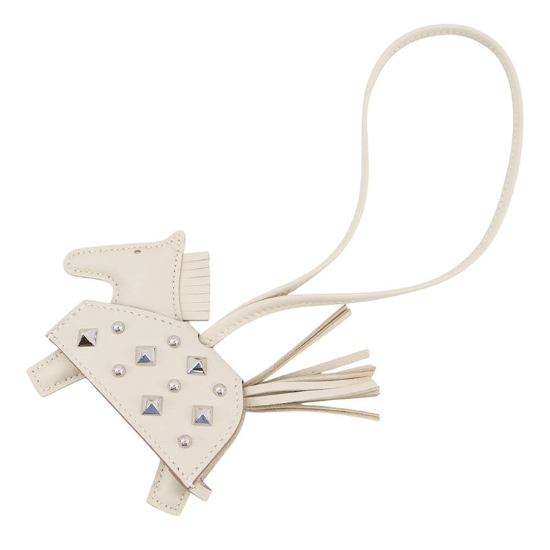 エルメス バッグチャーム ロデオPM ロベオ ロック クレ/シルバー金具 ラムスキン/スイフト K刻印 HERMES