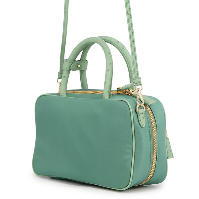 プラダ ハンドバッグ Re-Nylon ナイロン/オーストリッチ 1BB106 PRADA バッグ 2wayショルダーバッグ