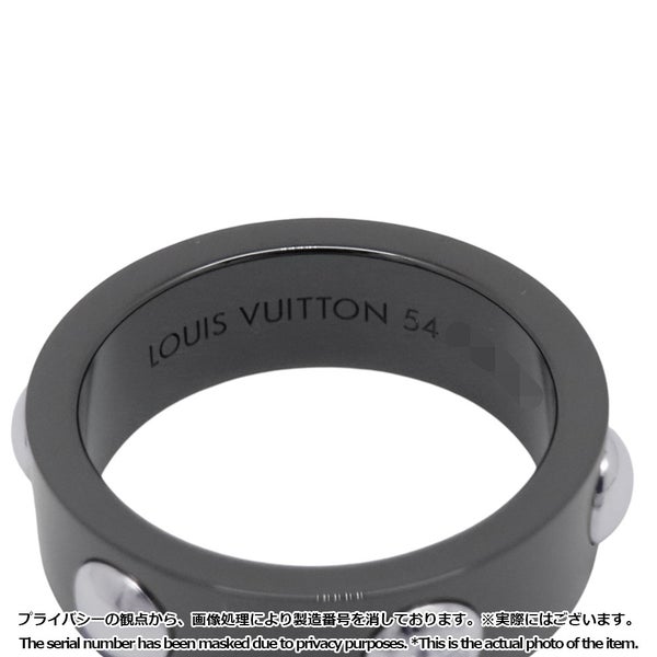 ルイヴィトン リング プティット バーグ クルー ダイヤモンド 1P Pt950/ブラックセラミック サイズ54 LOUIS VUITTON 指輪