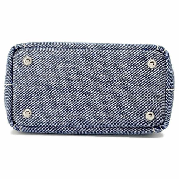 ミュウミュウ トートバッグ ジャガード ロゴ  デニム 5BA253 Miu Miu ハンド ショルダーバッグ 白