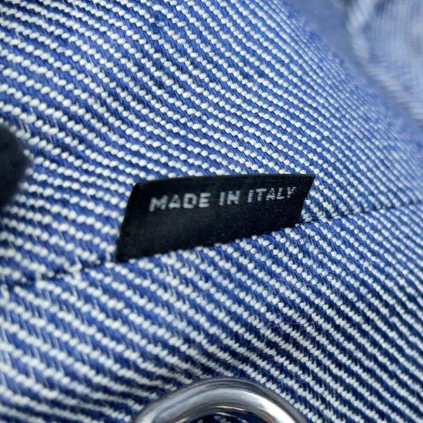 ミュウミュウ トートバッグ ジャガード ロゴ  デニム 5BA253 Miu Miu ハンド ショルダーバッグ 白