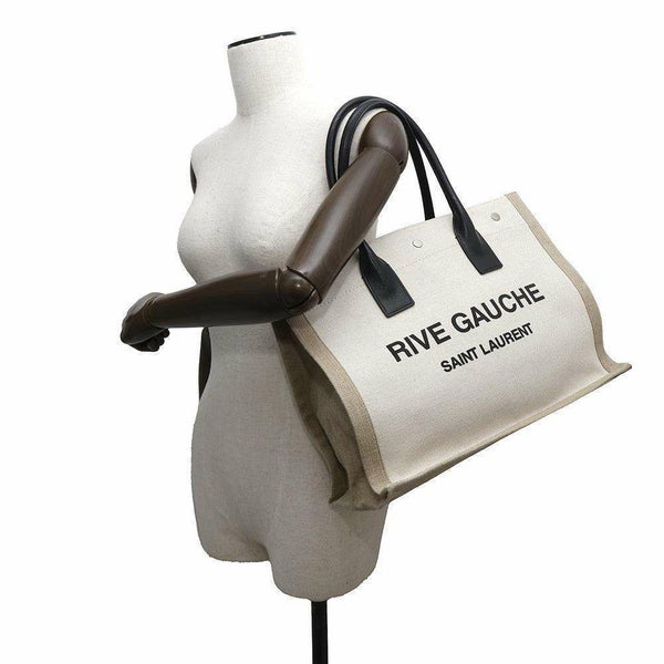サンローラン トートバッグ リヴ ゴーシュキャンバス レザー スモール 617481 SAINT LAURENT PARIS バッグ