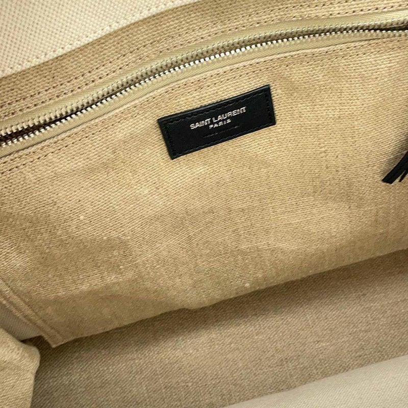 サンローラン トートバッグ リヴ ゴーシュキャンバス レザー スモール 617481 SAINT LAURENT PARIS バッグ