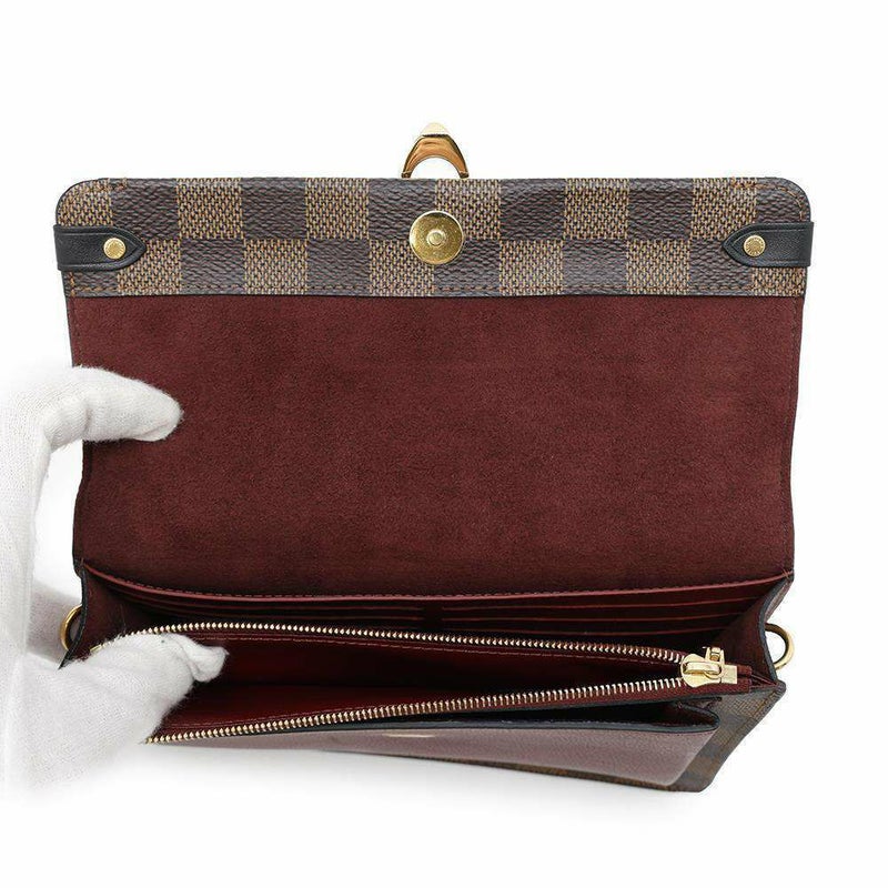 ルイヴィトン チェーンウォレット ダミエ・エベヌ ポルトフォイユ・ヴァヴァン チェーン N60222 LOUIS VUITTON 財布 クラッチ