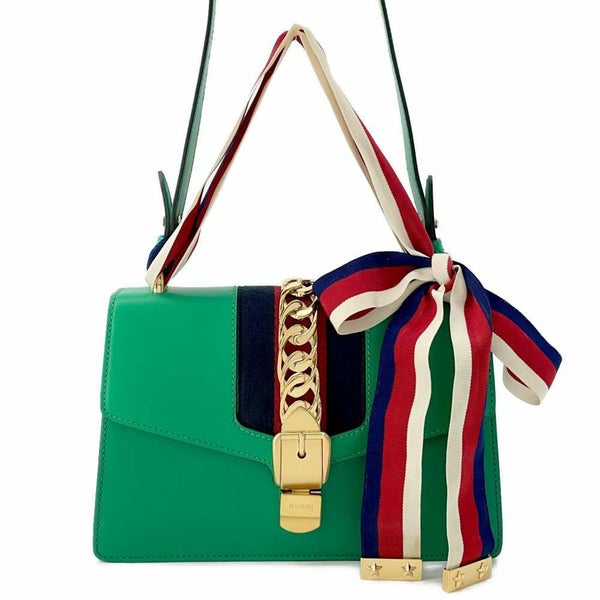 グッチ ショルダーバッグ シルヴィ 421882 GUCCI 2wayハンドバッグ チェーンモチーフ 白