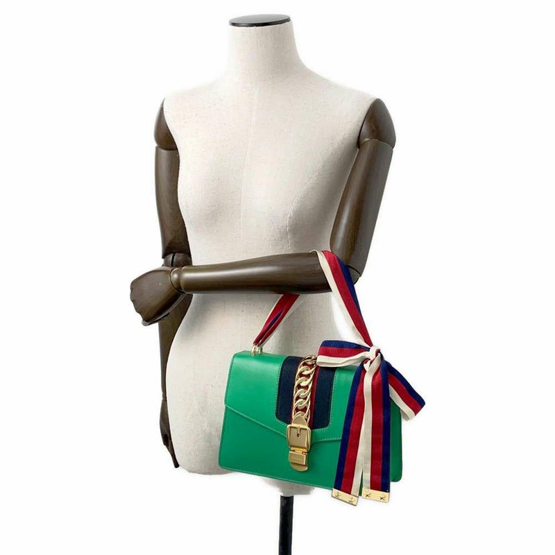 グッチ ショルダーバッグ シルヴィ 421882 GUCCI 2wayハンドバッグ チェーンモチーフ 白