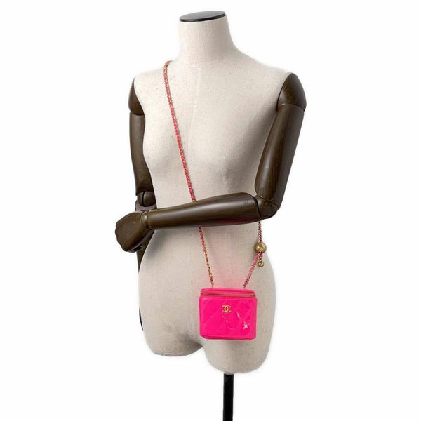 シャネル チェーンショルダーバッグ ココマーク マトラッセ ココボール バニティバッグ スモール AP1447 CHANEL