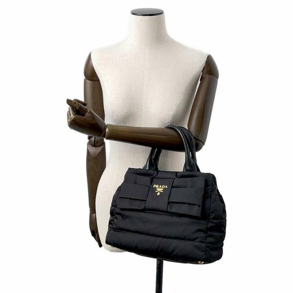 プラダ ハンドバッグ ロゴ キルティング リボン ナイロン  BN1604 PRADA 2wayショルダーバッグ 黒