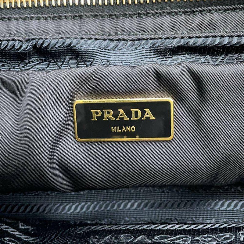 プラダ ハンドバッグ ロゴ キルティング リボン ナイロン  BN1604 PRADA 2wayショルダーバッグ 黒