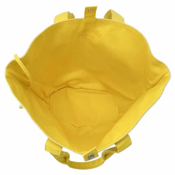 エルメス トートバッグ パニエドプラージュPM ジョーヌソレイユ/シルバー金具 キャンバス HERMES バッグ