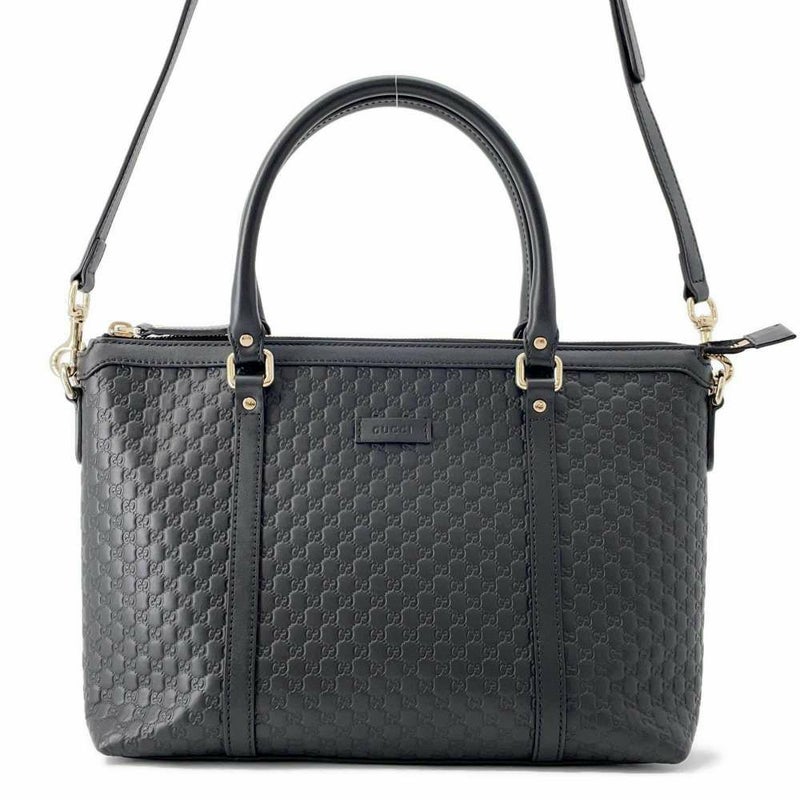 グッチ トートバッグ マイクログッチシマ レザー 449656 GUCCI 2wayショルダーバッグ 黒 アウトレット品