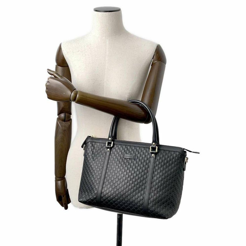 グッチ トートバッグ マイクログッチシマ レザー 449656 GUCCI 2wayショルダーバッグ 黒 アウトレット品
