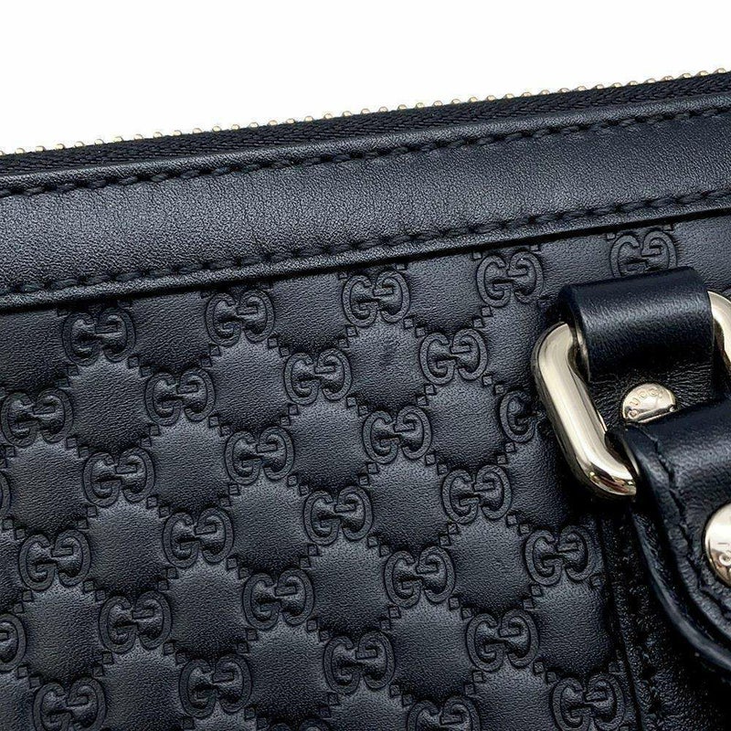 グッチ トートバッグ マイクログッチシマ レザー 449656 GUCCI 2wayショルダーバッグ 黒 アウトレット品