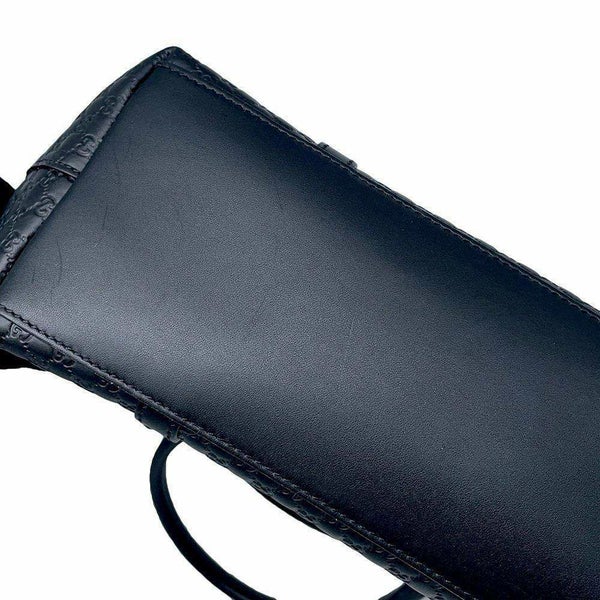 グッチ トートバッグ マイクログッチシマ レザー 449656 GUCCI 2wayショルダーバッグ 黒 アウトレット品