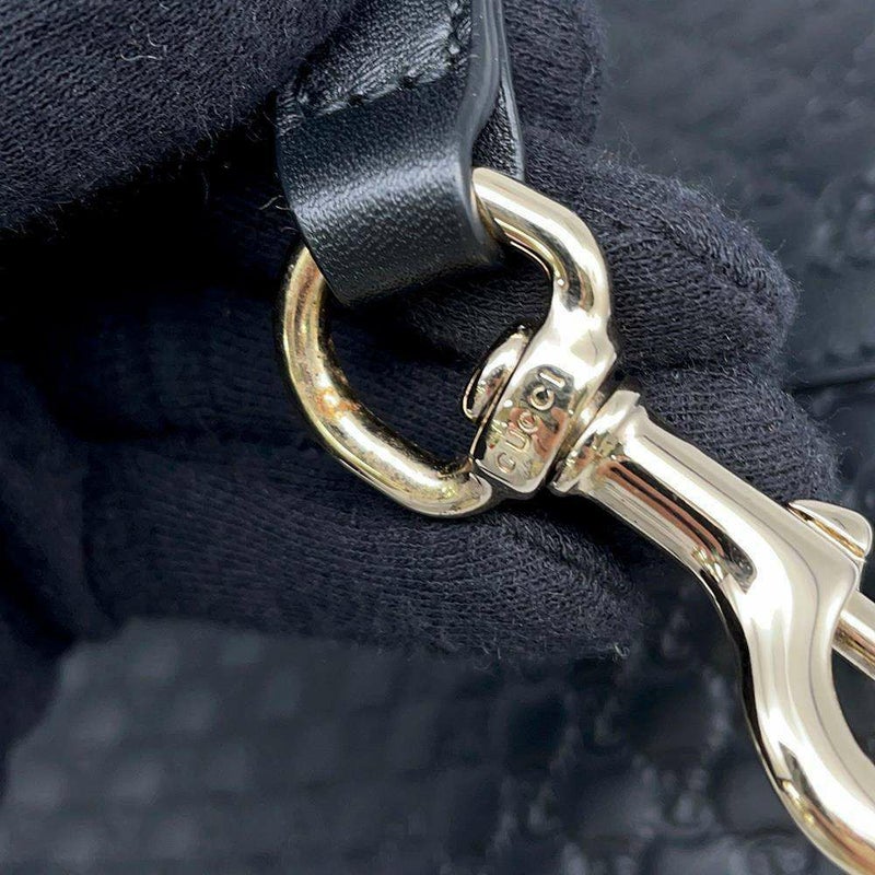 グッチ トートバッグ マイクログッチシマ レザー 449656 GUCCI 2wayショルダーバッグ 黒 アウトレット品