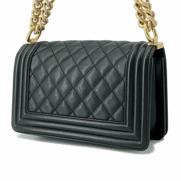 シャネル チェーンショルダーバッグ ボーイシャネル スモール マトラッセ ココマーク A67085 BOY CHANEL バッグ 黒