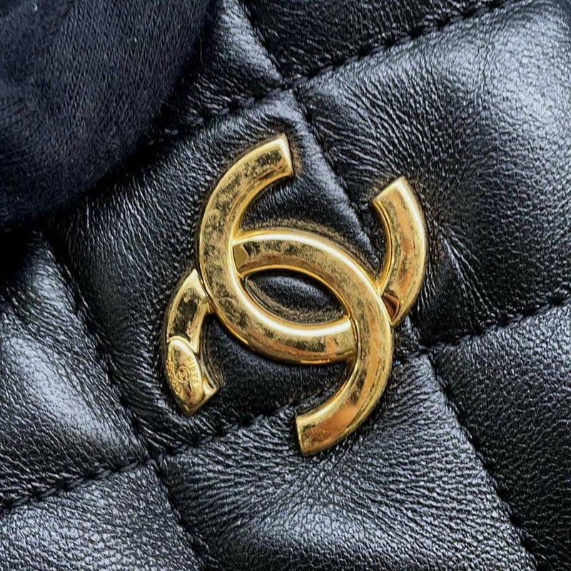 シャネル チェーンショルダーバッグ ココマーク マトラッセ ホーボーバッグ AS3631 CHANEL 黒