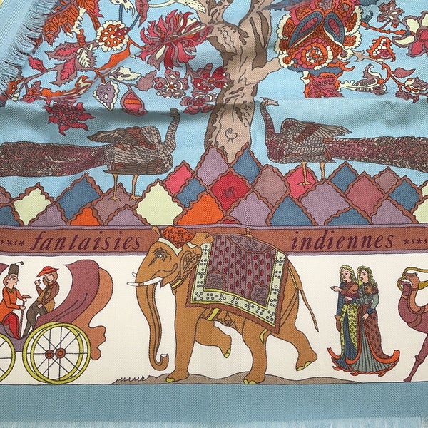 エルメス スカーフ カレ90 眩惑のインド Fantaisies Indiennes カシミヤ シルクHERMES 2008年限定