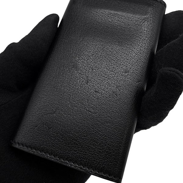 エルメス 6連キーケース エチュイ クレ6 ブラック/シルバー金具 ヴォーシャモニー □J刻印 黒