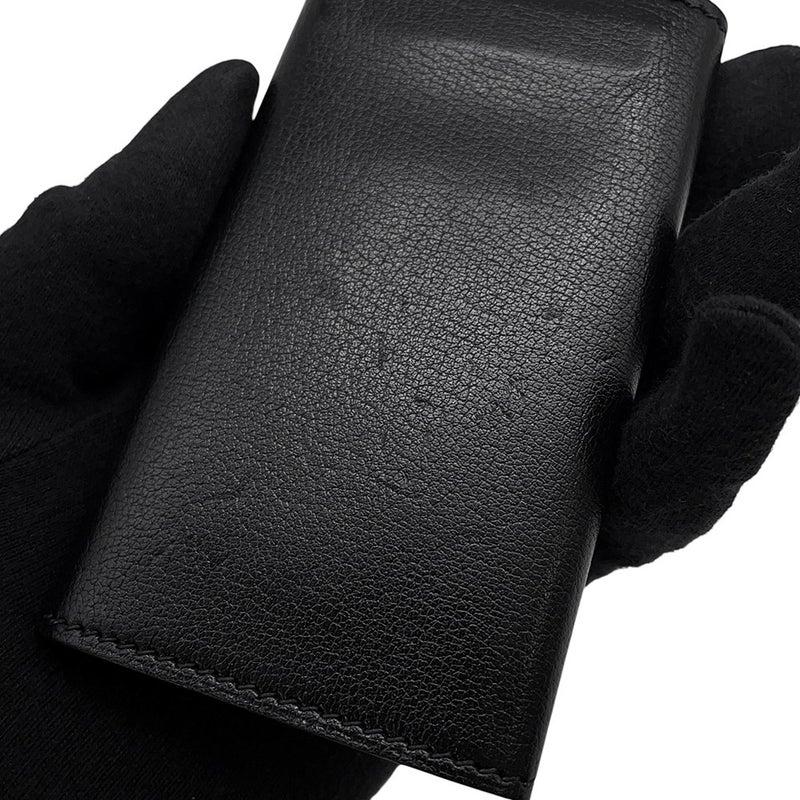 エルメス 6連キーケース エチュイ クレ6 ブラック/シルバー金具 ヴォーシャモニー □J刻印 黒