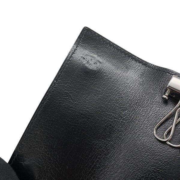 エルメス 6連キーケース エチュイ クレ6 ブラック/シルバー金具 ヴォーシャモニー □J刻印 黒