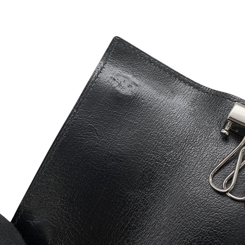 エルメス 6連キーケース エチュイ クレ6 ブラック/シルバー金具 ヴォーシャモニー □J刻印 黒