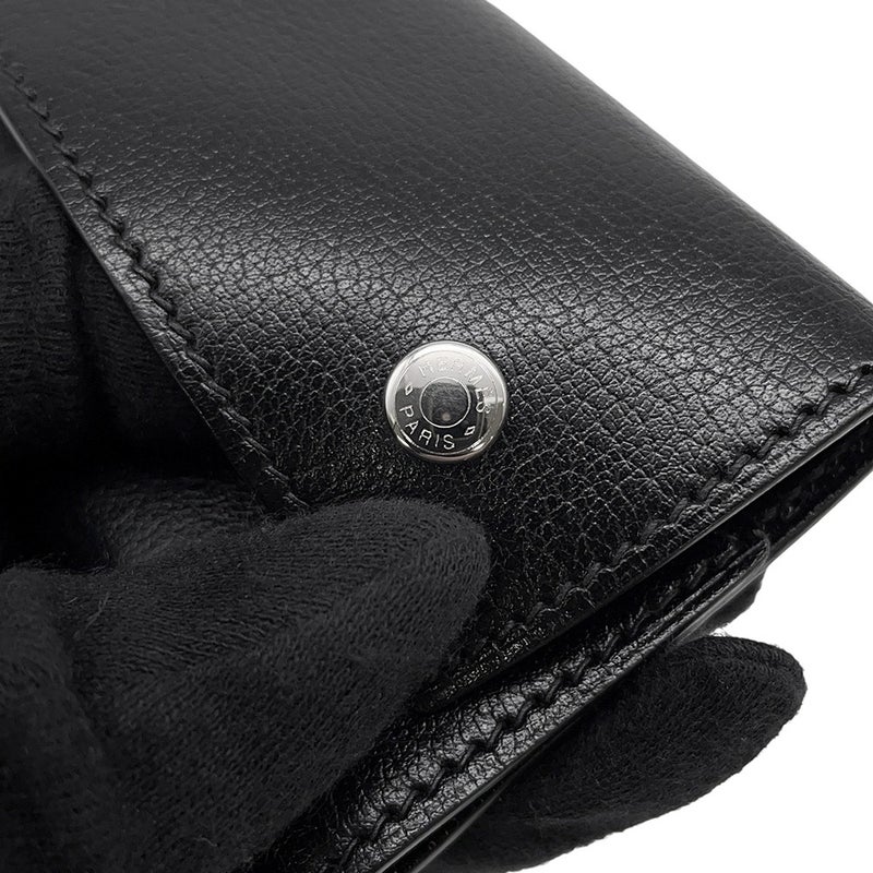 エルメス 6連キーケース エチュイ クレ6 ブラック/シルバー金具 ヴォーシャモニー □J刻印 黒