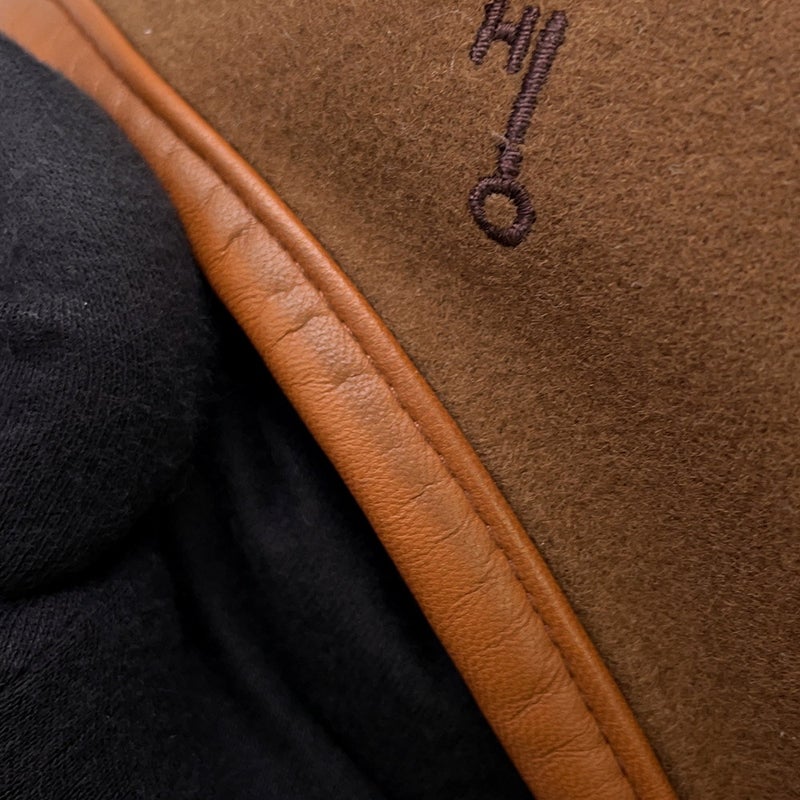 エルメス ベレー帽 サントノーレ チャーム刺繍 カシミヤ サイズ58 HERMES 帽子