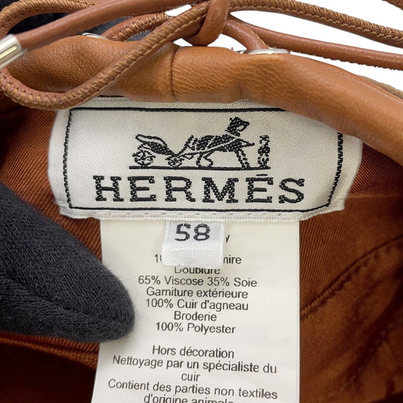 エルメス ベレー帽 サントノーレ チャーム刺繍 カシミヤ サイズ58 HERMES 帽子