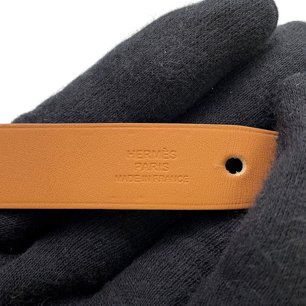 エルメス ブレスレット H ブラック/レッド/シルバー金具 レザー C刻印 サイズT4 HERMES アクセサリー 黒