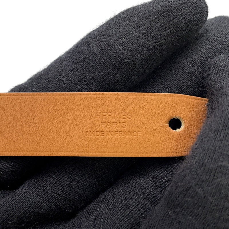 エルメス ブレスレット H ブラック/レッド/シルバー金具 レザー C刻印 サイズT4 HERMES アクセサリー 黒