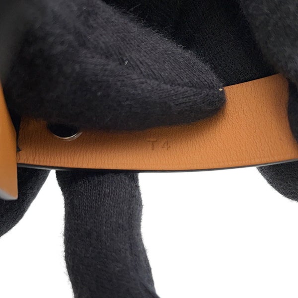 エルメス ブレスレット H ブラック/レッド/シルバー金具 レザー C刻印 サイズT4 HERMES アクセサリー 黒