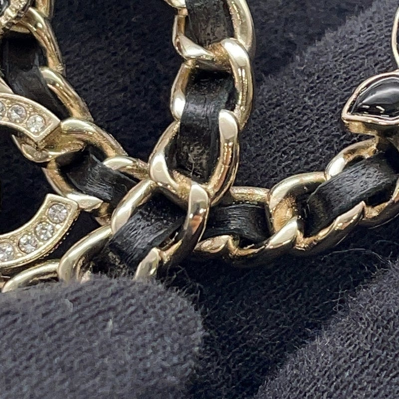 シャネル ブローチ ココマーク フラワー ラインストーン フェイクパール A22 K AB9679 CHANEL アクセサリー 黒