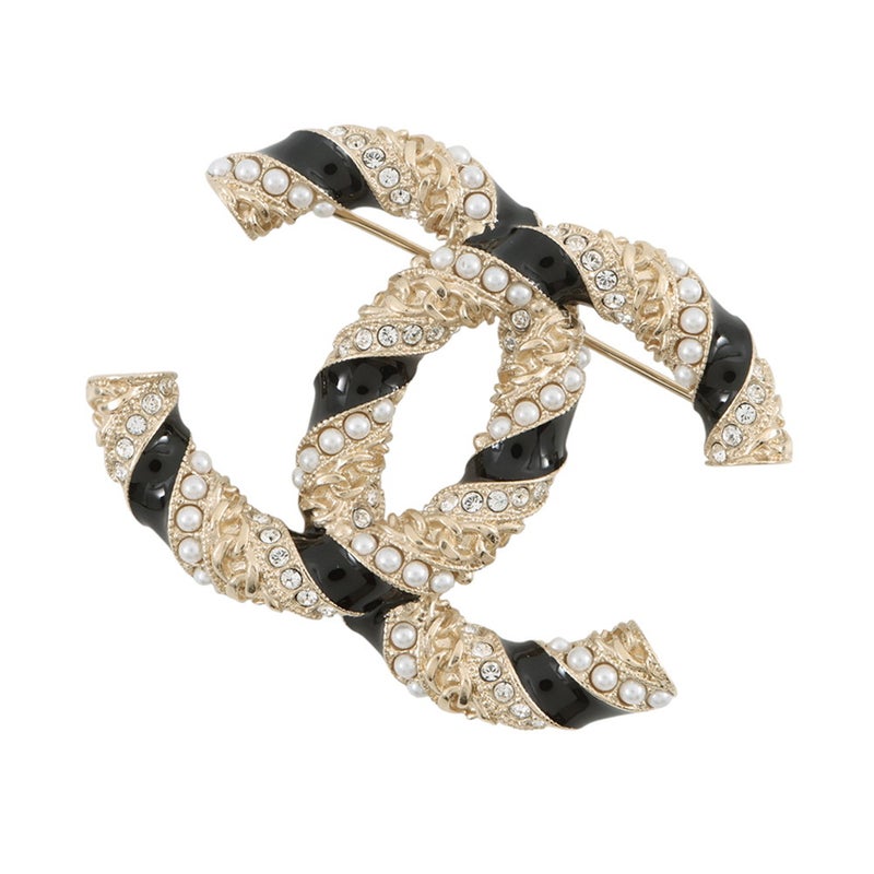 シャネル ブローチ ココマークラインストーン フェイクパール A21 C AB5776 CHANEL アクセサリー