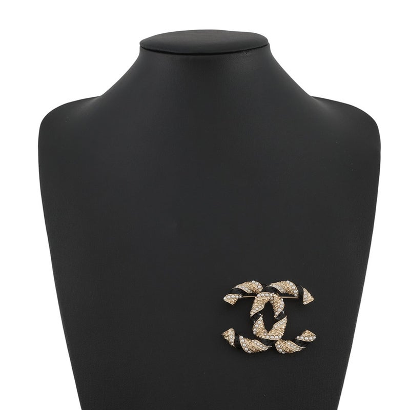 シャネル ブローチ ココマークラインストーン フェイクパール A21 C AB5776 CHANEL アクセサリー