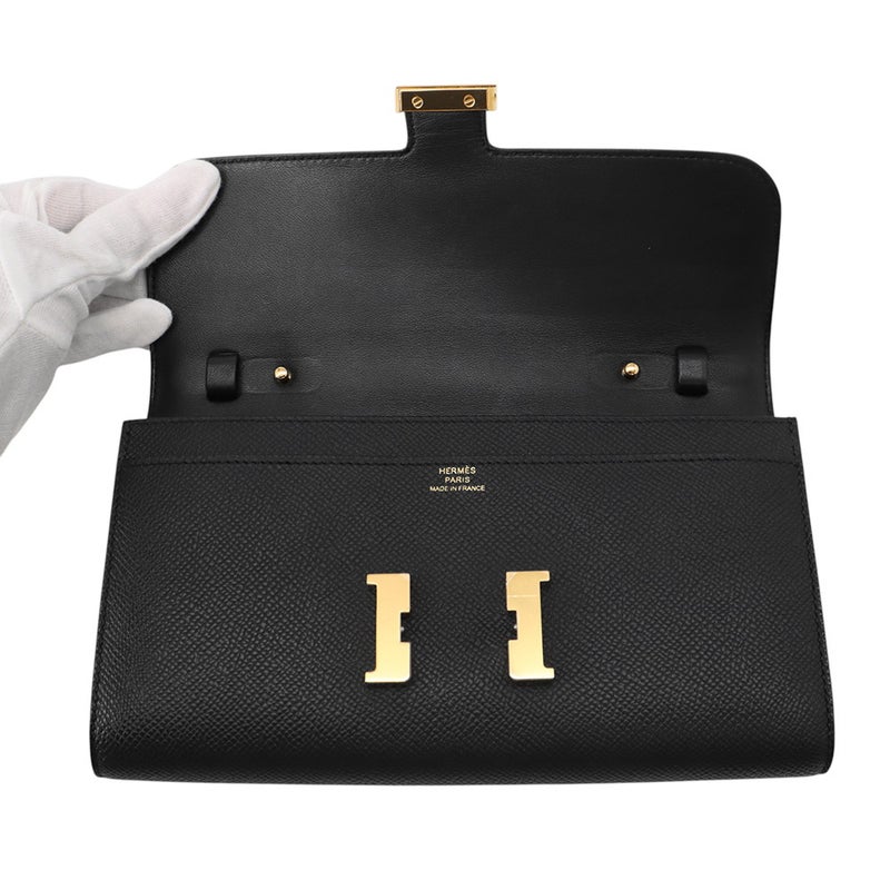 エルメス 長財布 コンスタンス トゥーゴー ロング ブラック/ゴールド金具 エプソン U刻印 財布 黒