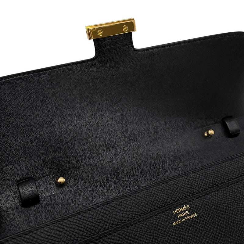 エルメス 長財布 コンスタンス トゥーゴー ロング ブラック/ゴールド金具 エプソン U刻印 財布 黒