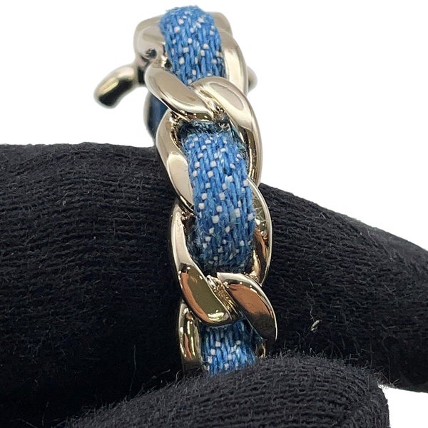 シャネル ピアス フープ ココマーク チェーン デニム B26 V ABF160 CHANEL アクセサリー