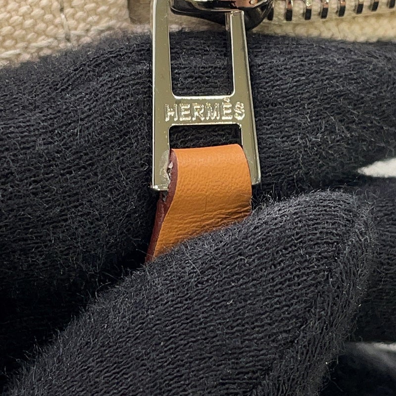 エルメス ポーチ ボリードポーチ ミニ ベージュ/シルバー金具 キャンバス HERMES 小物入れ