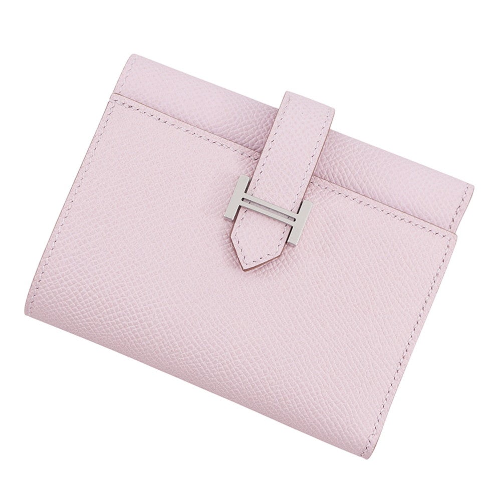 エルメス 三つ折り財布 ベアンコンビネ モーヴペール/シルバー金具