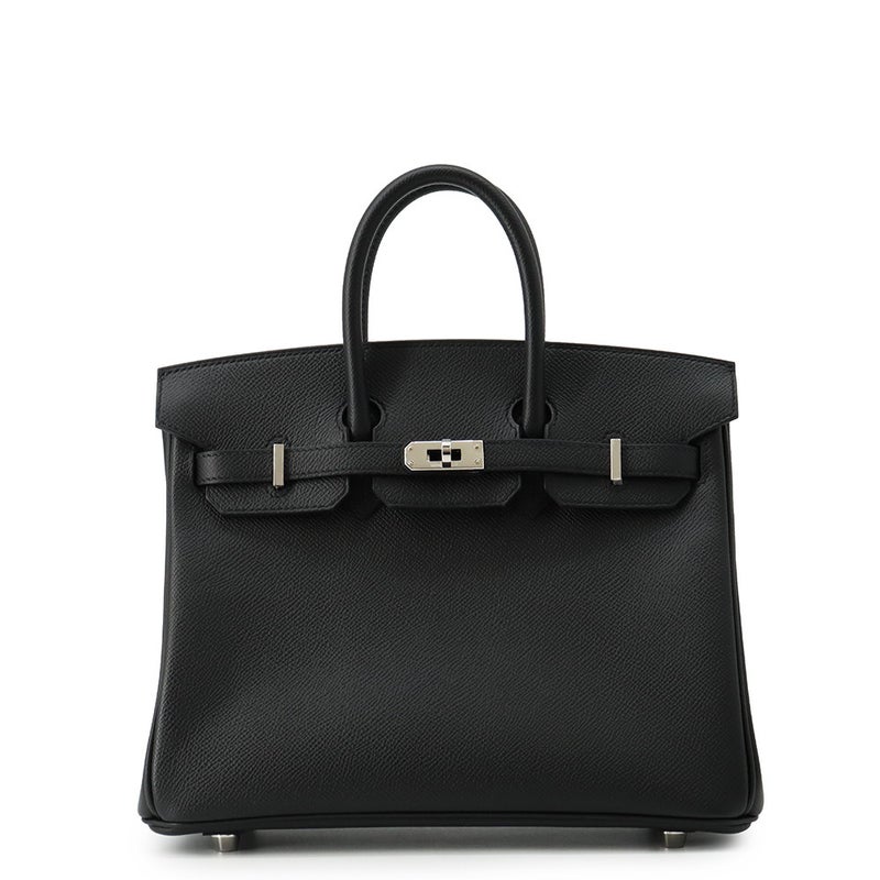 エルメス バーキン25 ブラック/シルバー金具 エプソン K刻印 HERMES Birkin ハンドバッグ 黒