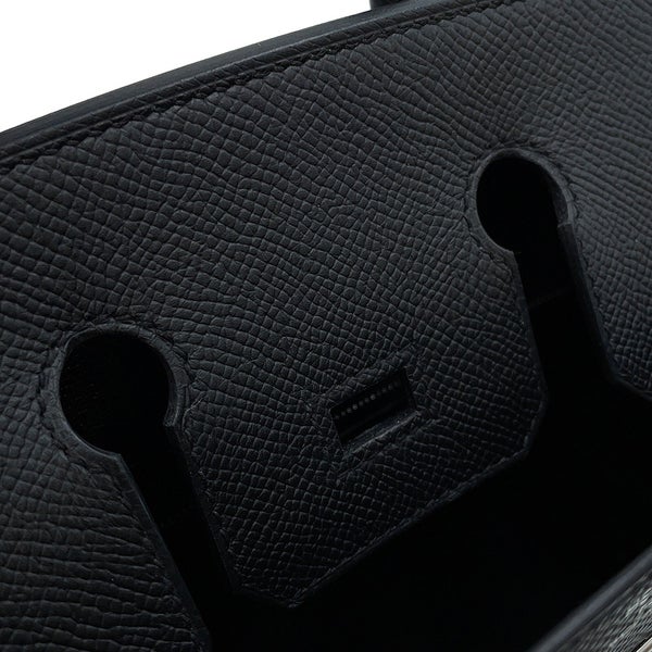 エルメス バーキン25 ブラック/シルバー金具 エプソン K刻印 HERMES Birkin ハンドバッグ 黒